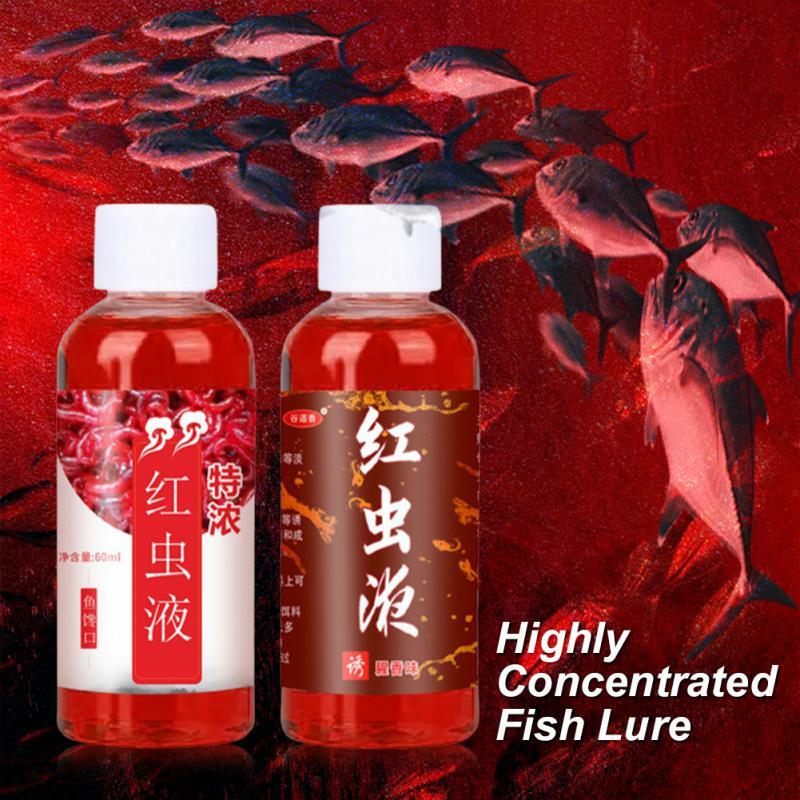 Aroma de gusano en sangre líquido para peces, atrayente concentrado de gusano rojo, cebo líquido para peces, accesorios de pesca, perca, 1-5 piezas