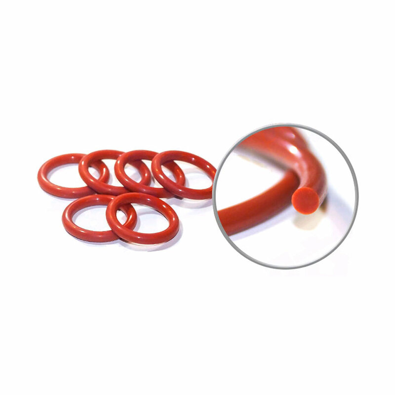 225pcs VMQ Seal Sealing O-Rings Silicon Washer Rubber Universal O-Rings Red Silicone O-Ring Assortment Kit Set Wear Accessories