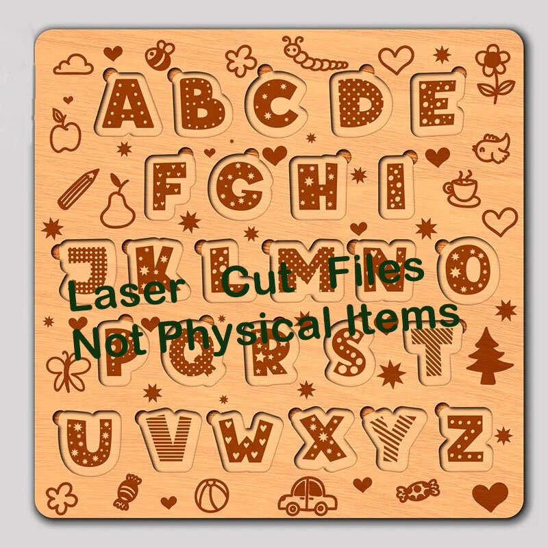 50 Designs Children Kids Puzzles Laser Cut 2D Files Vector Pattern SVG DXF CDR Format Drawings