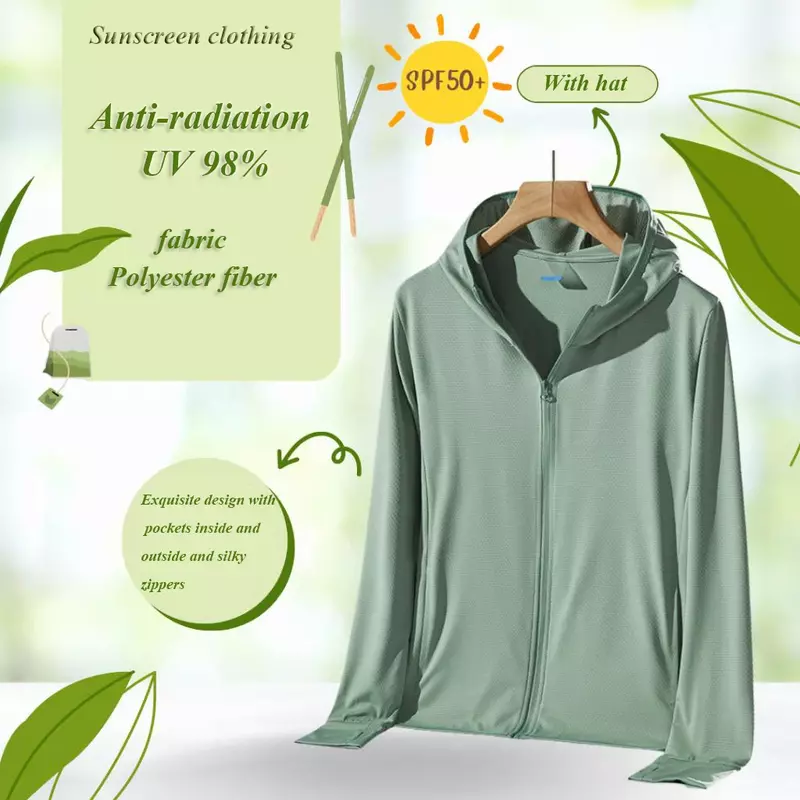 Ropa de protección solar Upf50 + para hombre y mujer, chaqueta de manga larga con protección solar Anti ultravioleta, ropa deportiva transpirable para exteriores