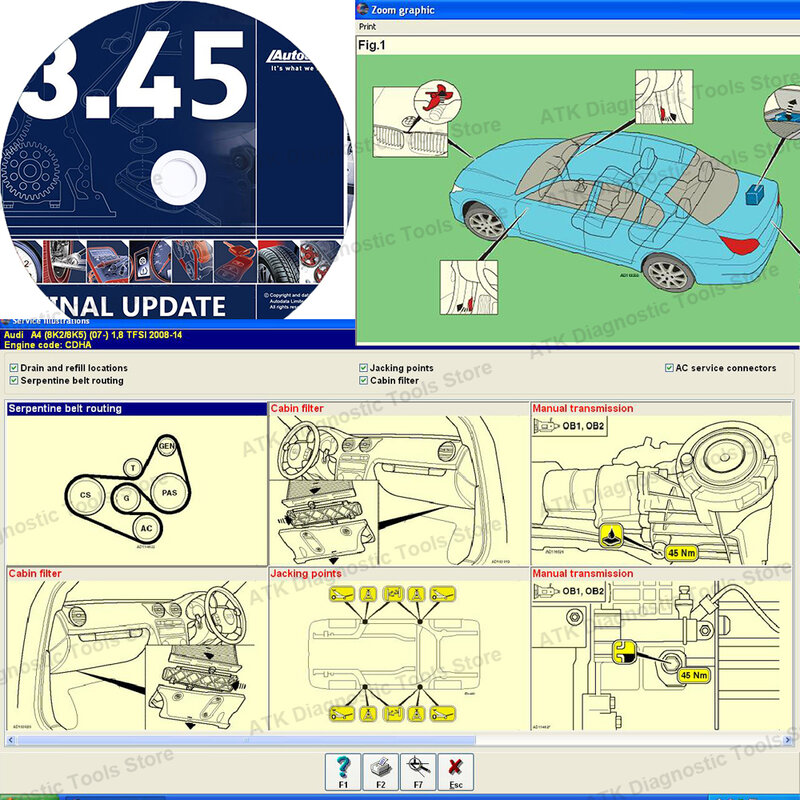 Программное обеспечение для ремонта автомобиля версии 2024, программное обеспечение для ремонта автомобиля v3.45, обновление автомобильного программного обеспечения до 3,45 года, отправка с помощью CD USB флэш-диска
