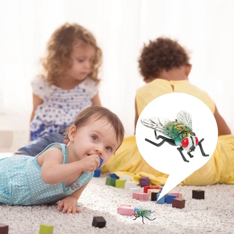 어린이 및 장난감 시뮬레이션 무서운 곤충 작은 놀이 세트, 까다로운 플라스틱 집파리 장식, 가짜 복어 장난감