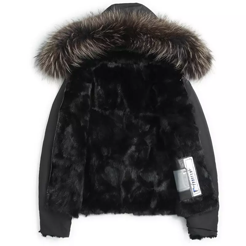 Теплая мужская парка AYUNSUE, короткая мужская зимняя куртка, меховая подкладка, съемные меховые пальто и куртки, меховой воротник, Casaco SGG771