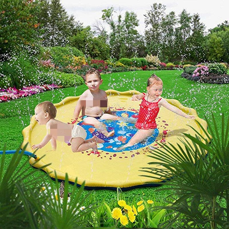 100/170 cm Kinder spielen Wasser matte Sommer Strand aufblasbare Wassers prüh kissen Outdoor-Spiel Spielzeug Rasen Schwimmbad Matte Kinderspiel zeug