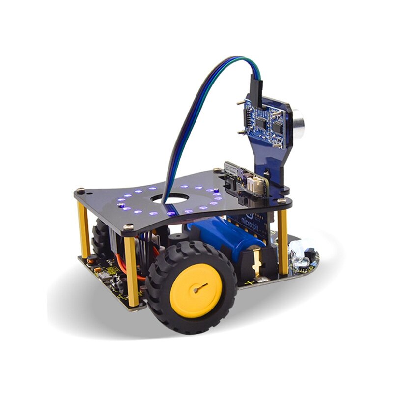 ไมโครบิตอัจฉริยะขนาดเล็กหุ่นยนต์รถ V2สำหรับ Micro: bit Robot Car Kit การเขียนโปรแกรมแบบกราฟิกของเล่นอิเล็กทรอนิกส์ DIY (ไม่มีแบตเตอรี่)
