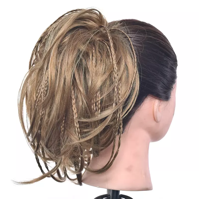 Обруч для волос синтетический женский, резинка для волос в пучок, высокотемпературная волосяная коса с пончиком, роликовая повязка на голову