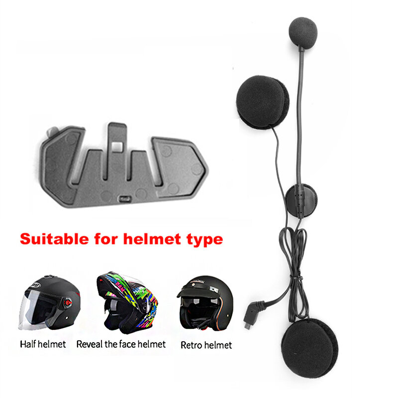 Headset helm sepeda motor, aksesoris dasar dan kabel untuk E1 Headset helm