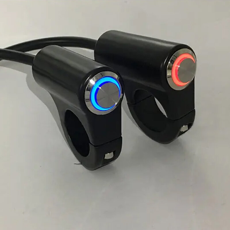 Conector de botón pulsador para motocicleta, interruptor de manillar de aleación de aluminio, faro de luz LED para Bicicleta electrónica, 22mm