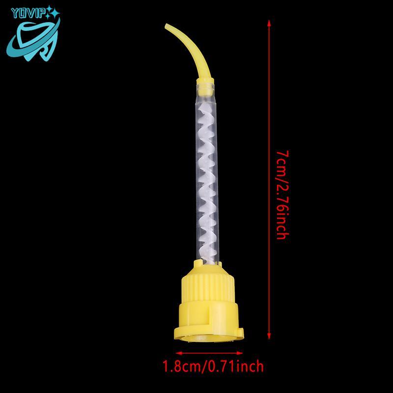 50pcs dentais pontas de mistura materiais de impressão dentadura laboratório cor tubos de borracha de silicone descartável
