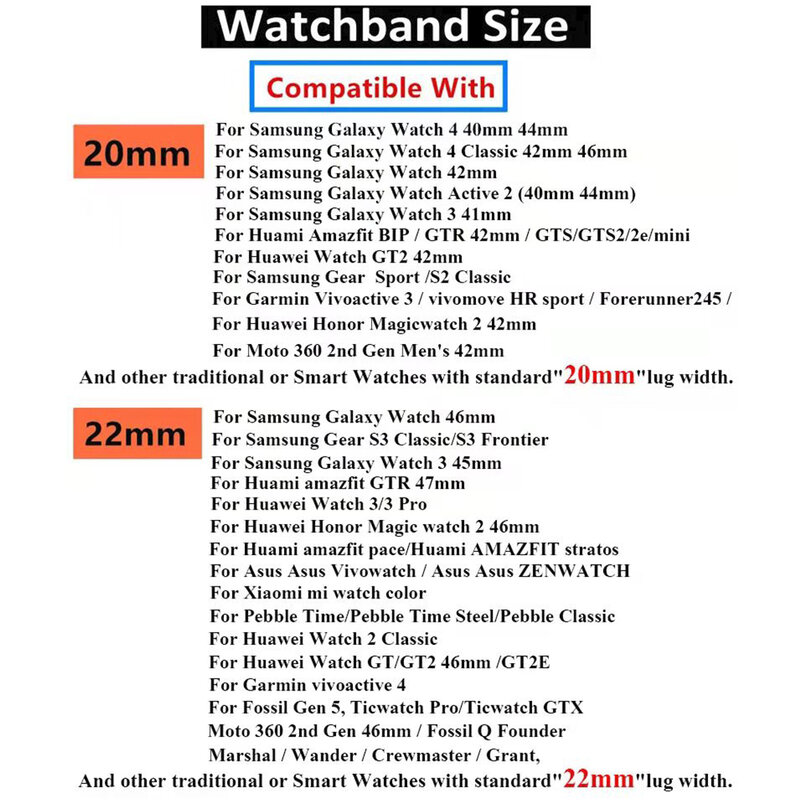 20mm 22mm Metal Strap for Huawei Watch GT/2/3/Pro Stainless Steel Wristband for Huawei Watch 46mm 42mm/Samsung Watch 3/4/5 Strap