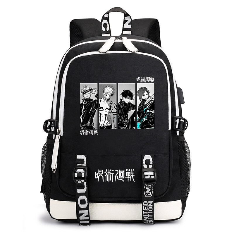 Jujutsu Kaisen anime print backpack student school bag kids USB bag back to school gift