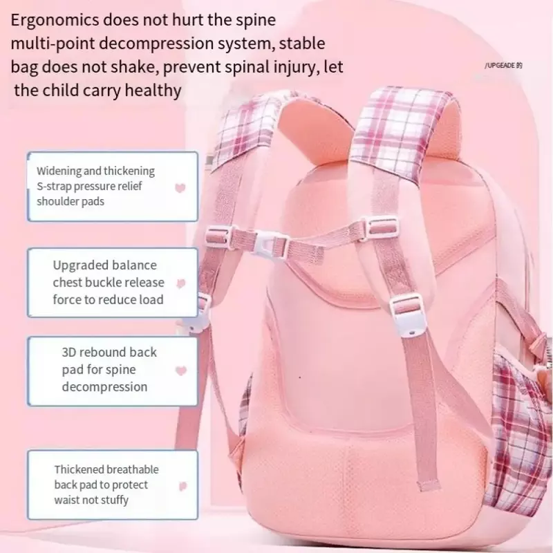 Sanrio-mochila escolar de dibujos animados para niños, bolsa de Kuromi, reducción de carga, ligera, alta capacidad, suministros escolares, Cinnamoroll