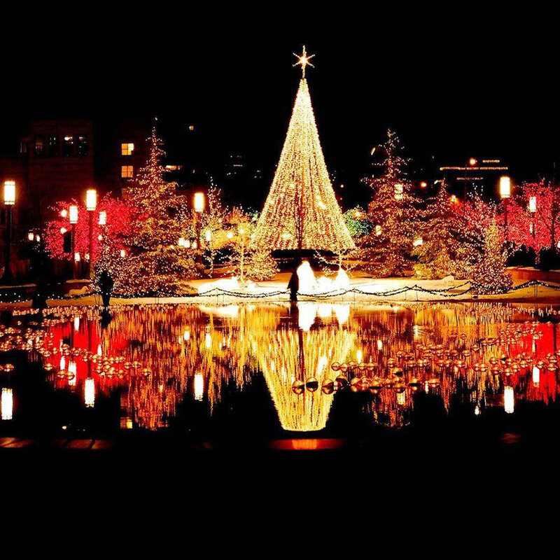 防水LEDストリングライト10m,100m,クリスマスツリーフェアリーライトチェーン,家と庭,結婚披露宴,屋外休暇の装飾