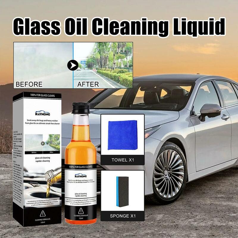 150ml środek do czyszczenia Film olejowy szyb samochodowych dokładne czyszczenie polerowania szkła Film olejowy usuwania przednia szyba samochodu odkurzacz lusterka wstecznego