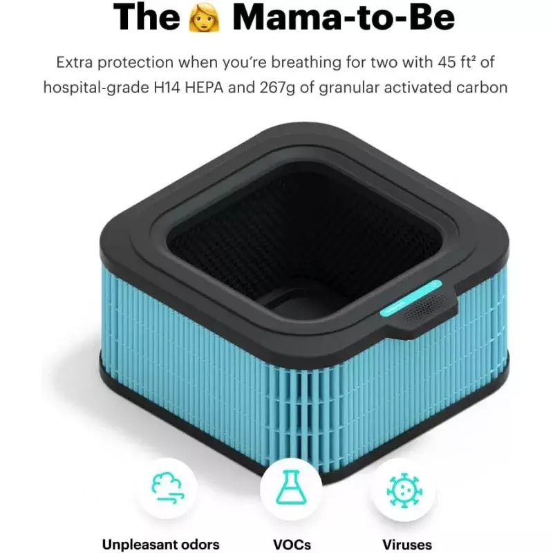 Mila Air Purifier for Large Room | Ultrafine Particle   |Mama-to-Be  | Hospital Grade H14 HEPA | VOCs Odo