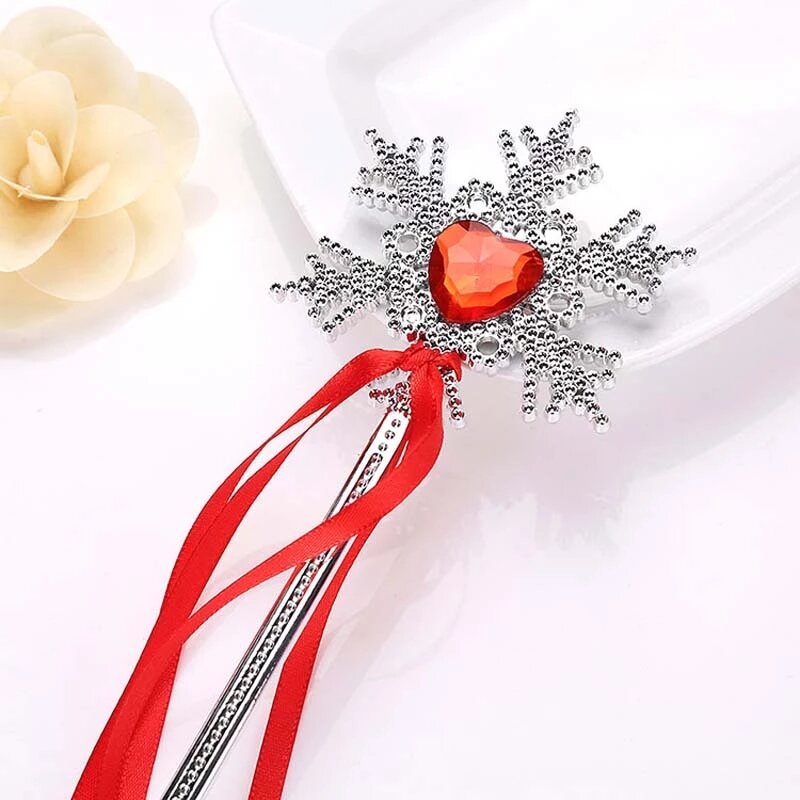 Princess Cosplay Props Hot Cute Dreamlike Five Pointed Snowflake Star Fairy Wand Kids Magic Stick Scepter Girl Birthday Gift