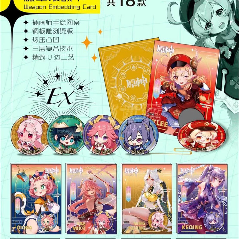 Genshin impact Card Anime Game TCG Collection Pack Booster Box, Rare SSR circundante, regalo familiar, nuevos juguetes de mesa para niños