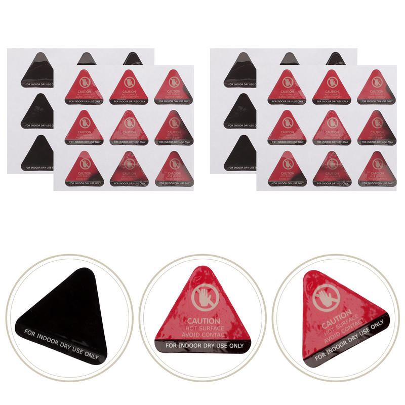 10 buah ketel pengingat antipanas stiker Logo suhu tinggi penginderaan stiker peringatan permukaan panas label kertas peringatan