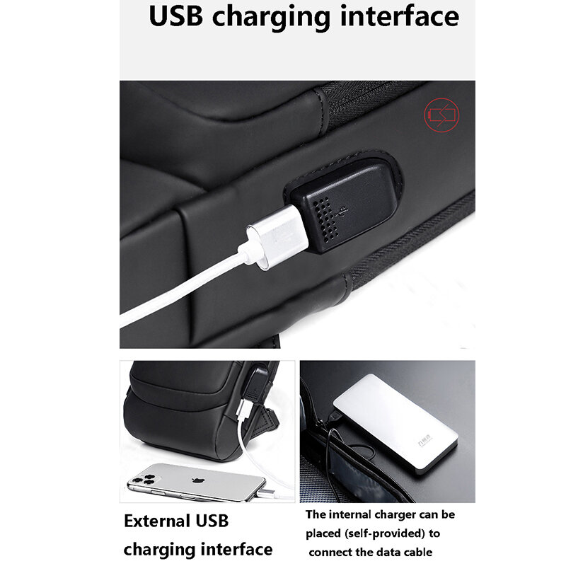 Men 'S Multifunction Anti-Theft USB กระเป๋าสะพายไหล่สะพายพาดลำตัวผู้ชายเดินทางข้ามร่างกายกระเป๋าสะพายกระเป๋าแพ็คกระเป๋ากล้องสำหรับชาย