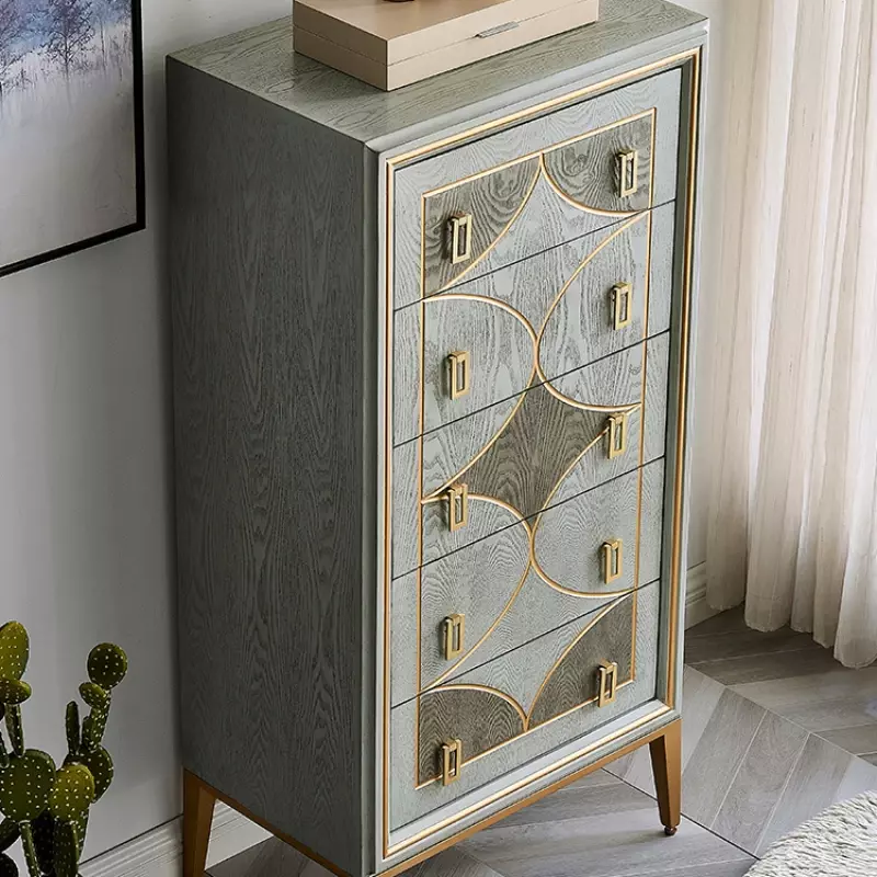 Organizer Side Cabinet Living Room Solid Wood Simple Modern Large Capacity Chest of Drawers