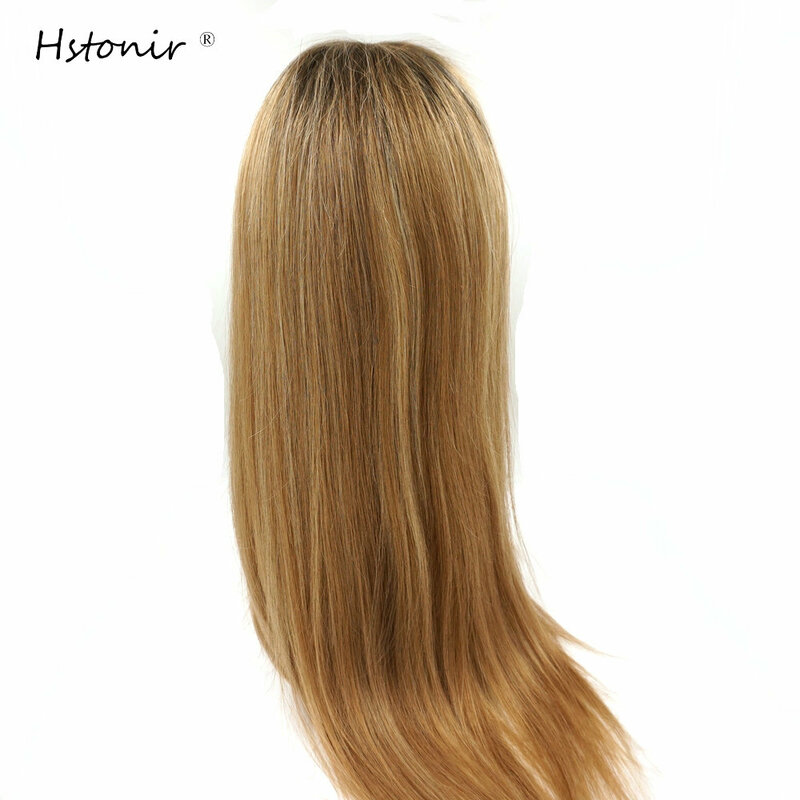 Hstonir seda parte superior cheia do laço europeu remy peruca de cabelo para as mulheres com rendas frente cabelo humano pelucas reta destaque judaica g045
