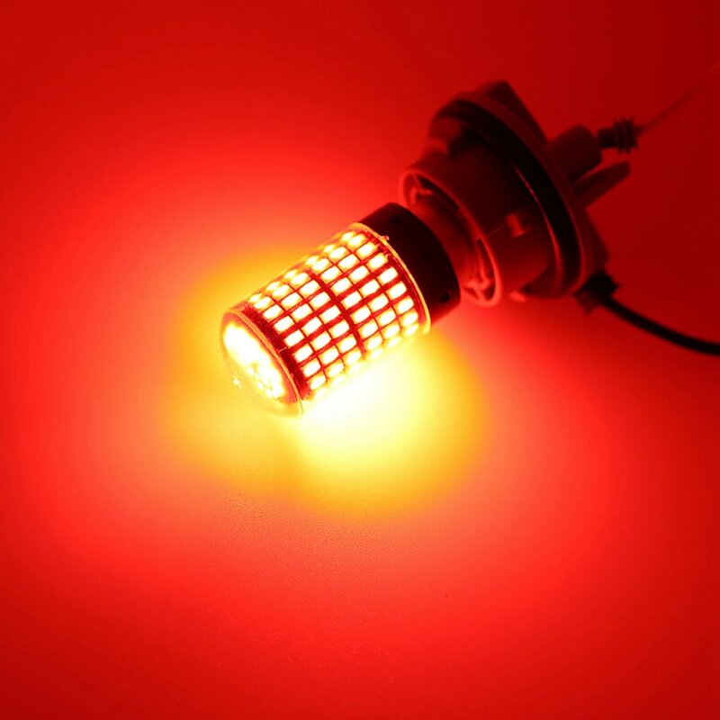 Lampu LED mobil, 2 buah lampu LED mobil 3157 P27-7W T25 LED P27W Canbus daya tinggi tanpa kesalahan gratis lampu mundur lampu rem putih