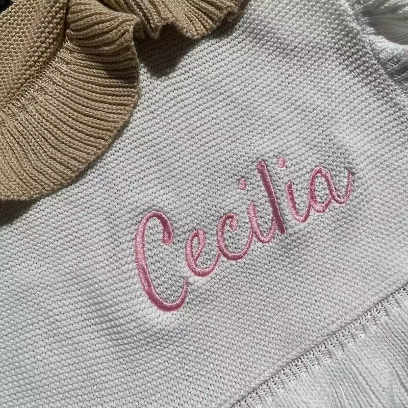 Embroidered Baby Blanket Custom Name Stroller Blanket Newborn Baby Shower Party Gift Nursery Room Afternoon Nap Soft Blankets