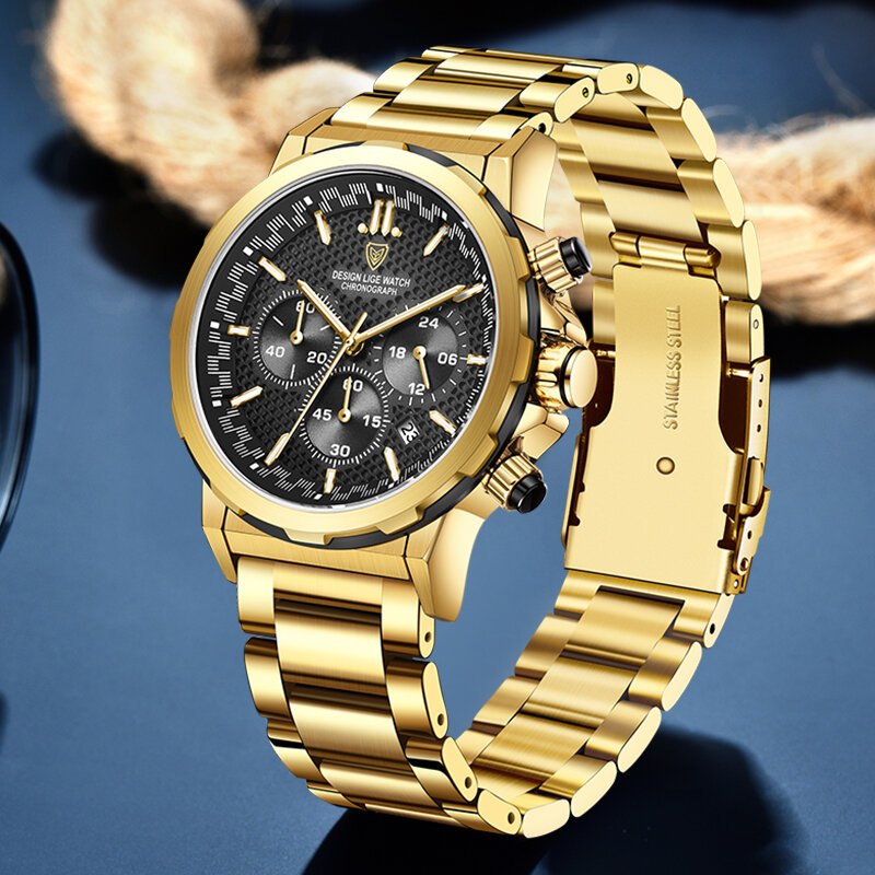 LIGE orologi da donna bracciale in acciaio creativo orologi da polso moda donna cronografo sportivo impermeabile quarzo Reloj Para Mujer + BOX
