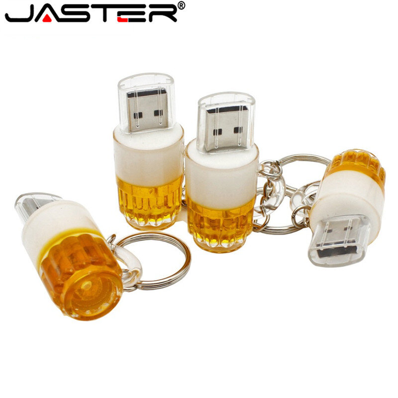 JASTER-Mini clé USB en forme de tasse de bière, capacité réelle de 4 Go, 16 Go, 32 Go, 64 Go, lecteur flash, personnage de dessin animé, nouvel arrivage, 100%