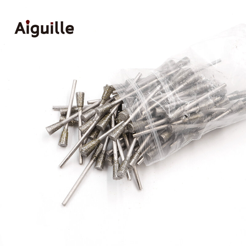 Aiguille C7 생크 다이아몬드 그라인딩 버 치아 그라인딩 비트, 옥 스톤 그라인딩 포인트, 옥 스톤 필링 연마 비트, 2.35mm