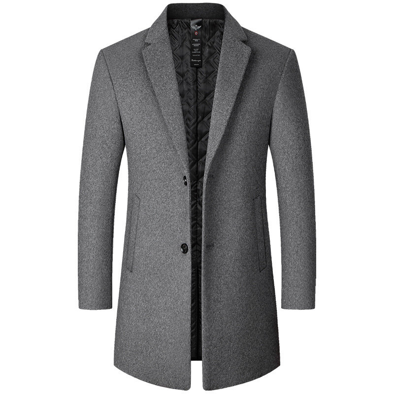 Длинное шерстяное пальто LH088 для мужчин среднего возраста