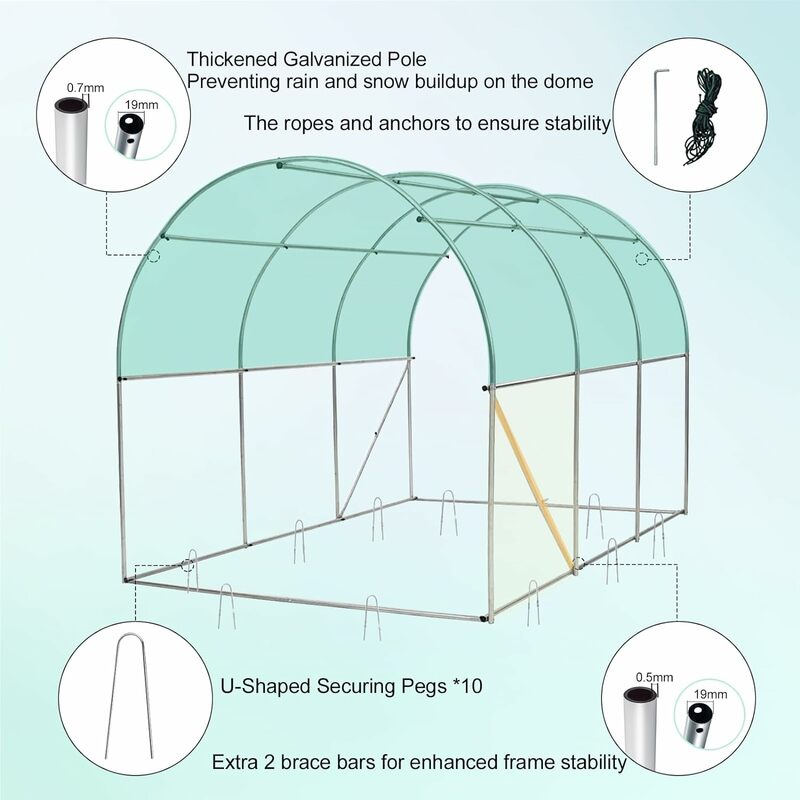 Walk-in Tunnel Greenhouse with Watering System Heavy Duty Portable Green House Protect Gardening Plants  Thickened