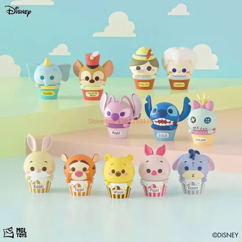 โมเดลของเล่นจากดิสนีย์ MGL Disney ชุดกล่องปริศนาน่ารักทันสมัยของเล่นตุ๊กตาของเล่นโมเดลถั่วขนาดเล็ก12รายการในหนึ่งกล่อง