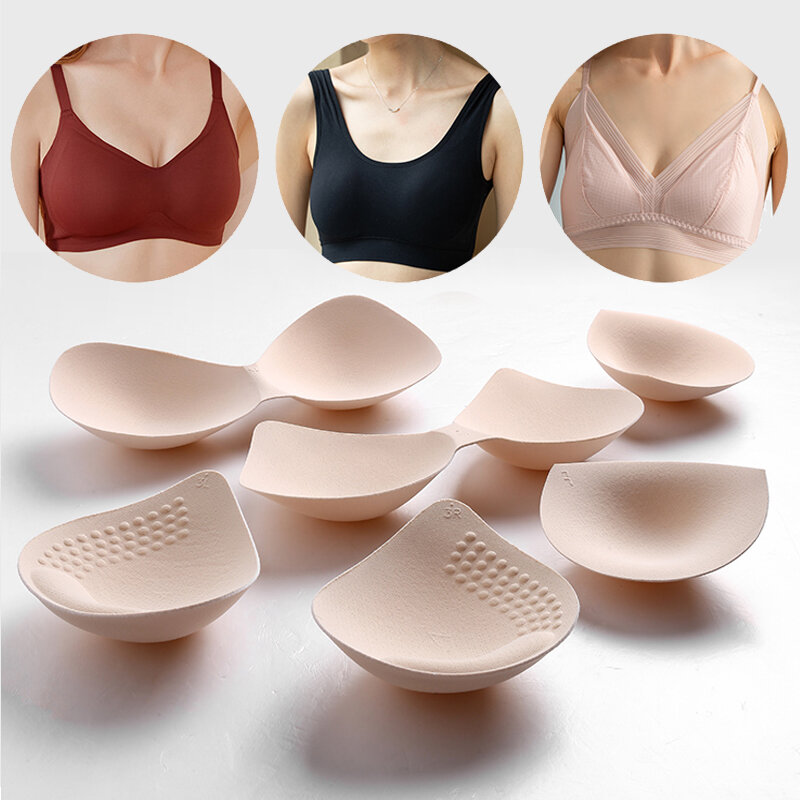 1Pairs Woman Swimsuit Pads Sponge Foam Push up Enhancer Chest Cup Breast Swimwear Inserts Triangle Lingerie Exotic Bra Pad