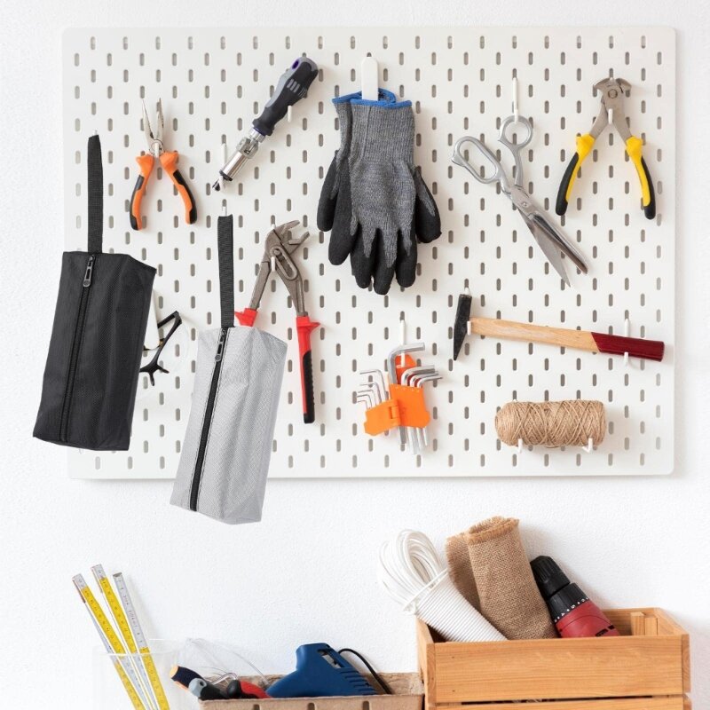 Sacs à outils multifonctionnels en toile, pochette à outils robuste à fermeture éclair, fourre-tout, à outils pour tournevis