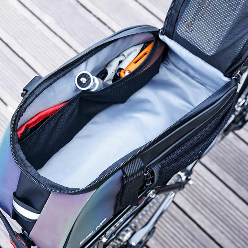 Multifunctional Bicycle Briefcase Rear Seat Bag Waterproof Bike Rack Trunk Cargo Bag Pannier Bag Handbag Large Capacity Handbag