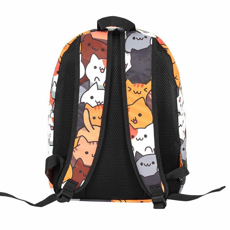 Cute Cat Boys Girls Book Bag School Backpack Travel Mochila Rucksack  Student Amime Backpacks