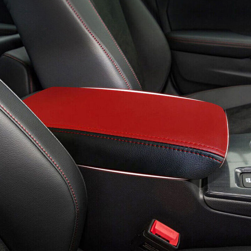Bantalan penutup sandaran tangan konsol tengah mobil cocok untuk Honda Civic Sedan 2022-2023 hitam merah