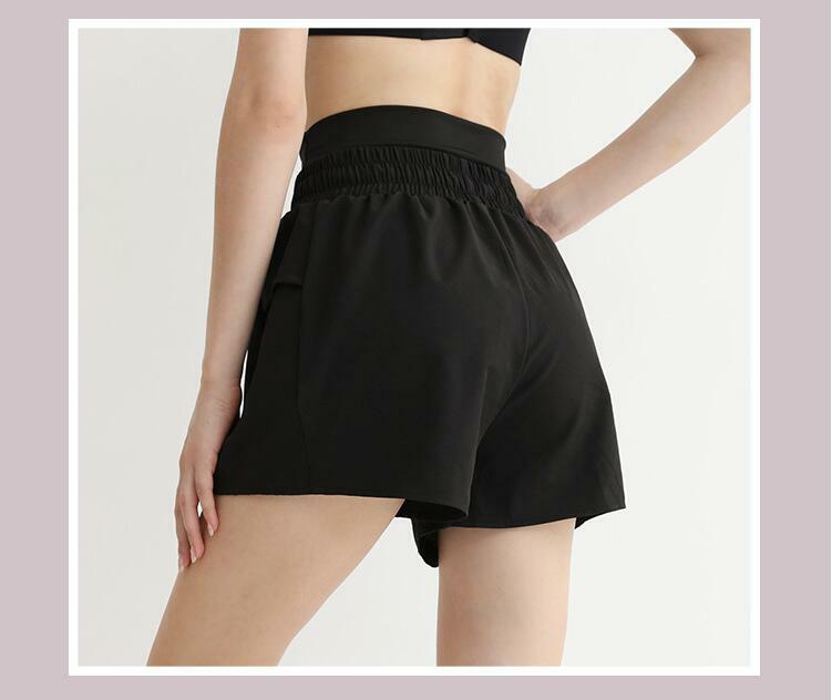 Women Colors Drawstring Fake Two Piece High Waist Sporty Shorts Casual Summer Gym Running Short