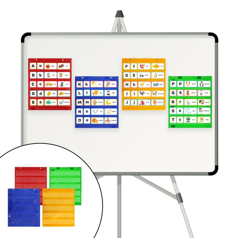 Magnetic Pocket Chart, cartões, cartões de ensino, Whiteboard, Blackboard, Wall ou Frigorífico Hanging Chart