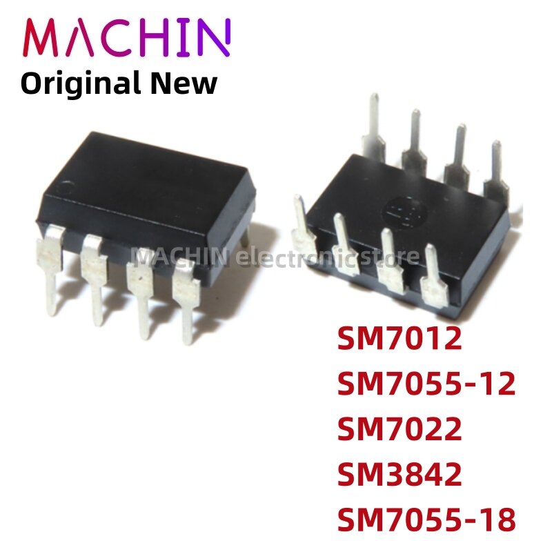 전원 관리 칩 DIP8, SM7012, SM7055-12, SM7022, SM3842, SM7055-18, DIP-8, 1 개