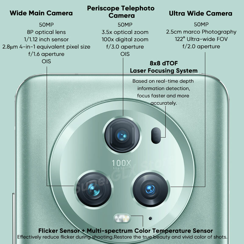 HONOR-Magic 5 Pro كاميرات ثلاثية, Snapdragon 8, Gen 2, النسخة العالمية, تكبير رقمي 100X, 66 وات شحن فائق, 120 هرتز, 50MP, 5 Pro, جديد