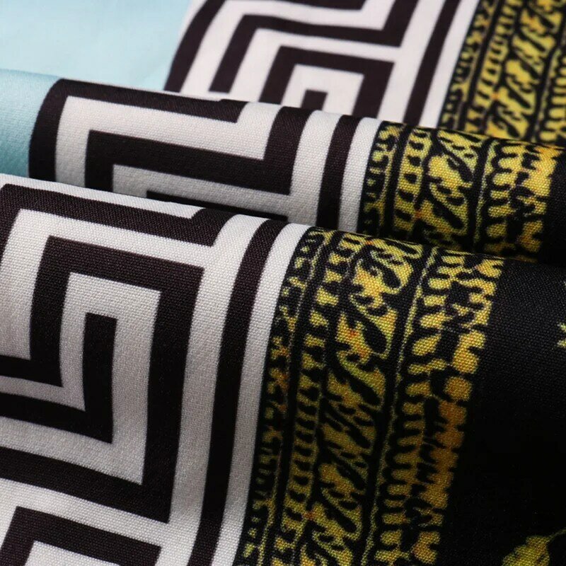 Camicie da spiaggia hawaiane oversize a maniche corte Patchwork di moda per uomo camicia a righe con stampa stile etnico Vintage da uomo nuova estate