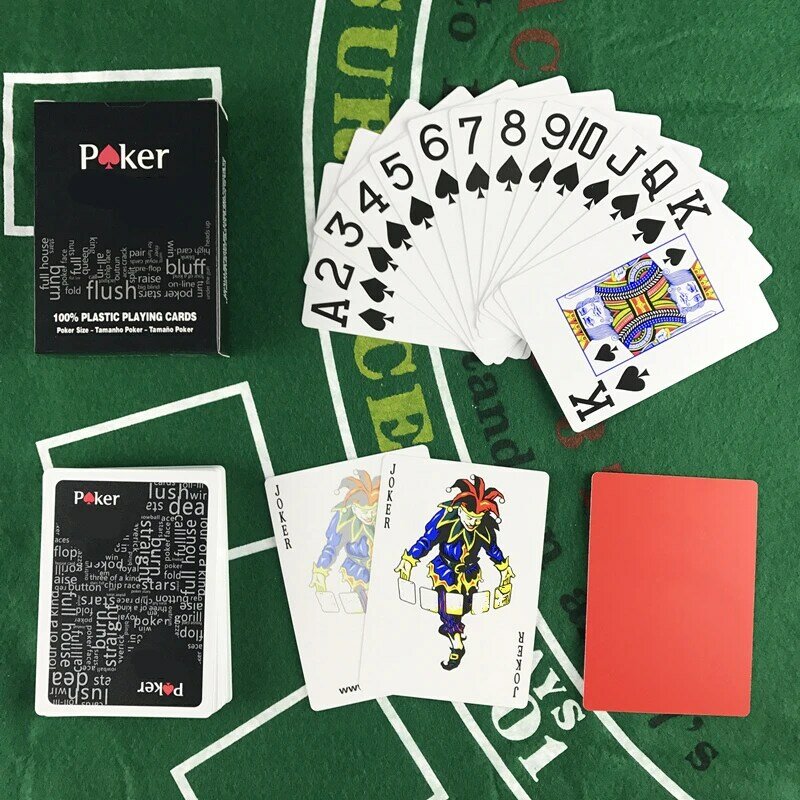 Cartas de plástico impermeables para jugar, póker de pulido opaco, entretenimiento familiar en interiores, 1 unidad