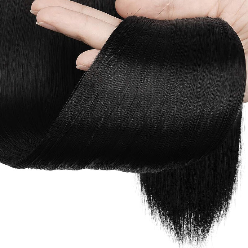 Długi prosty/falisty kucyk przedłużony o 22 cale owinięty syntetyczny klipsy do przedłużania włosów w peruce dla kobiet naturalny miękki codzienny użytek