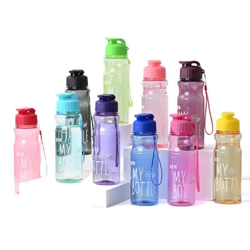 Tazza per acqua sportiva di grande capacità, tazza per acqua fredda in Pet trasparente colorata, bottiglia d'acqua spaziale, tazza per acqua in plastica