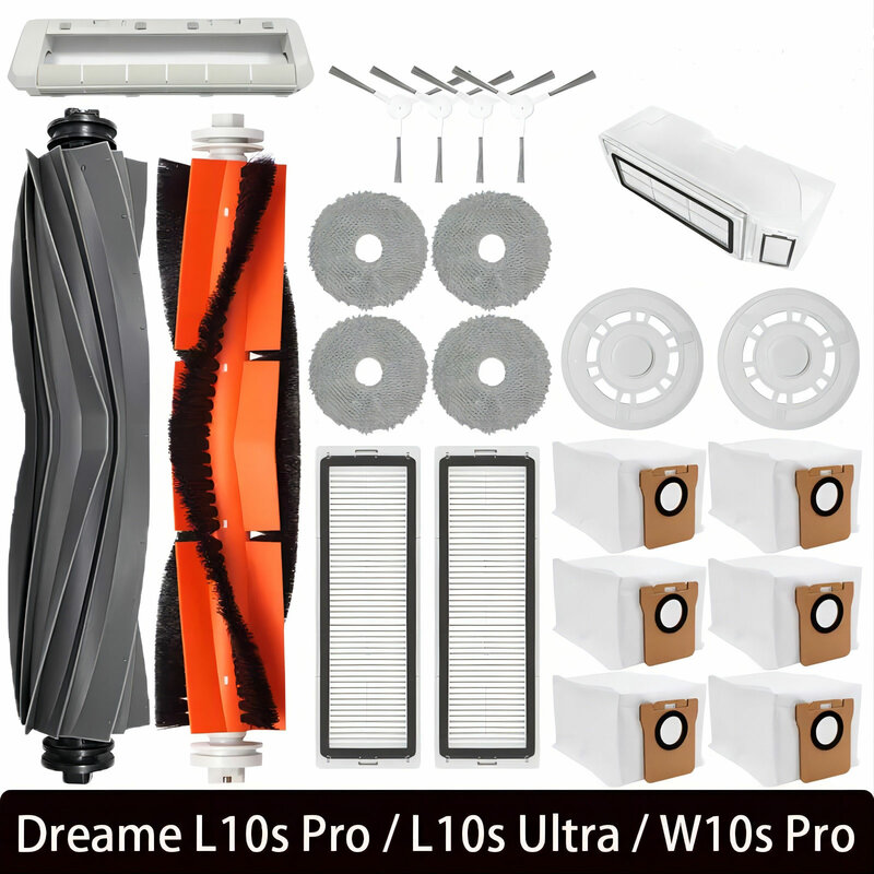 Untuk Dreame L10S Ultra / Dreame S10 / W10S Pro aksesori sikat sisi utama Filter Hepa kain pel suku cadang kantong debu