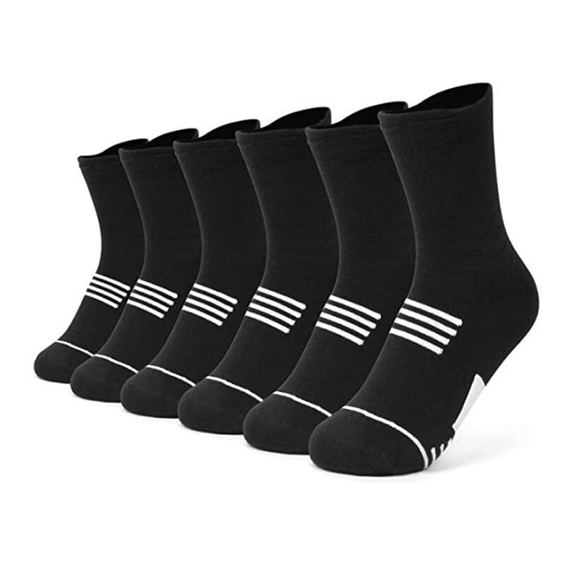 6 Pairs Men's Basketball Running Socks High Quality Spring Autumn Comfort Breathable Wear Resistance Deodorization Sports Socks