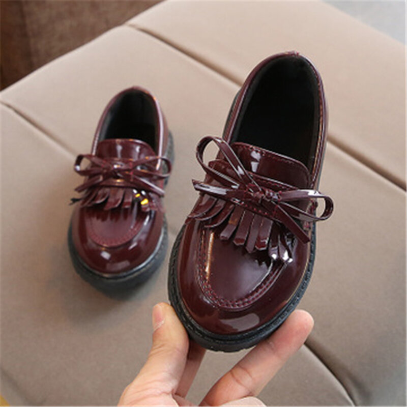 Zapatos planos de cuero con borlas para niños y niñas, mocasines clásicos de estilo Vintage, 2022