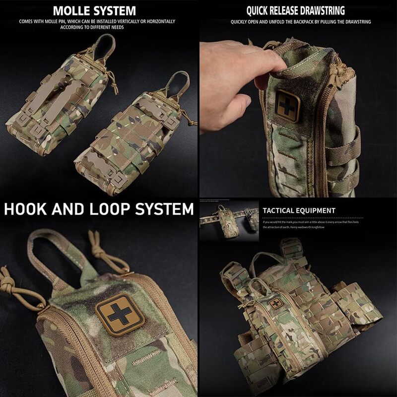 Taktische Erste-Hilfe-Kit-Tasche Molle Hüftgurt Tasche Jagd weste Outdoor-Camping-Pack Quick Response Tool Pack